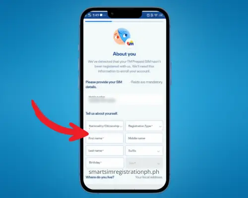 Register Globe SIM using GlobeOne App step 6