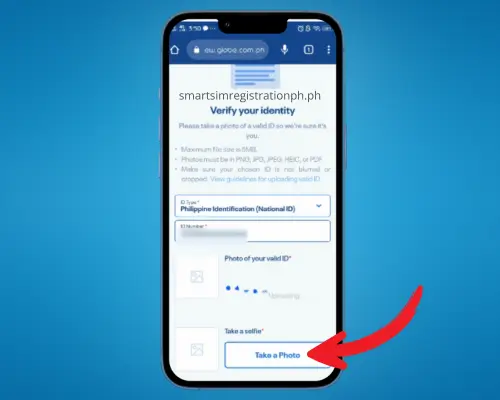 Register Globe SIM using GlobeOne App step 8