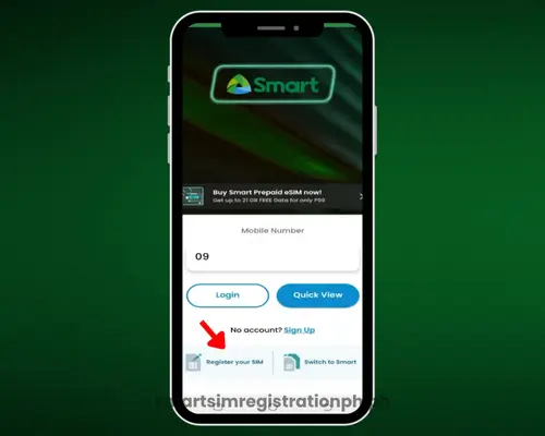 Register Smart SIM using Smart App step 2