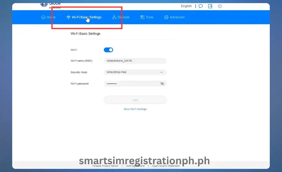 Change Your password globe at home step 04