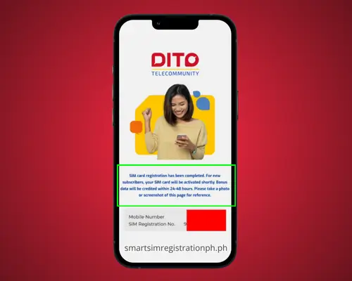 DITO SIM registration online Step 7
