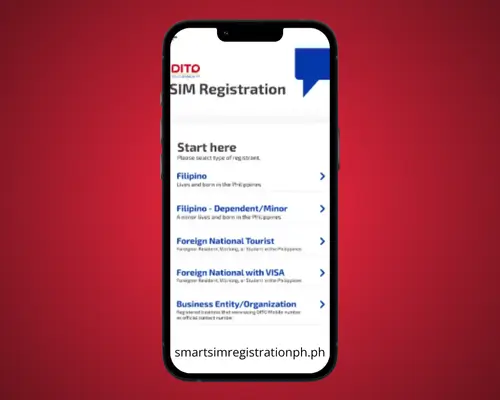 DITO SIM registration via DITO app Step 4