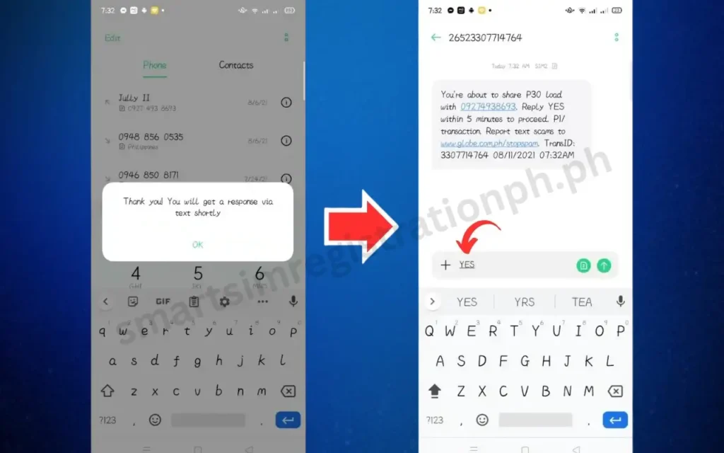 How to Pasaload Globe with USSD Code step 04