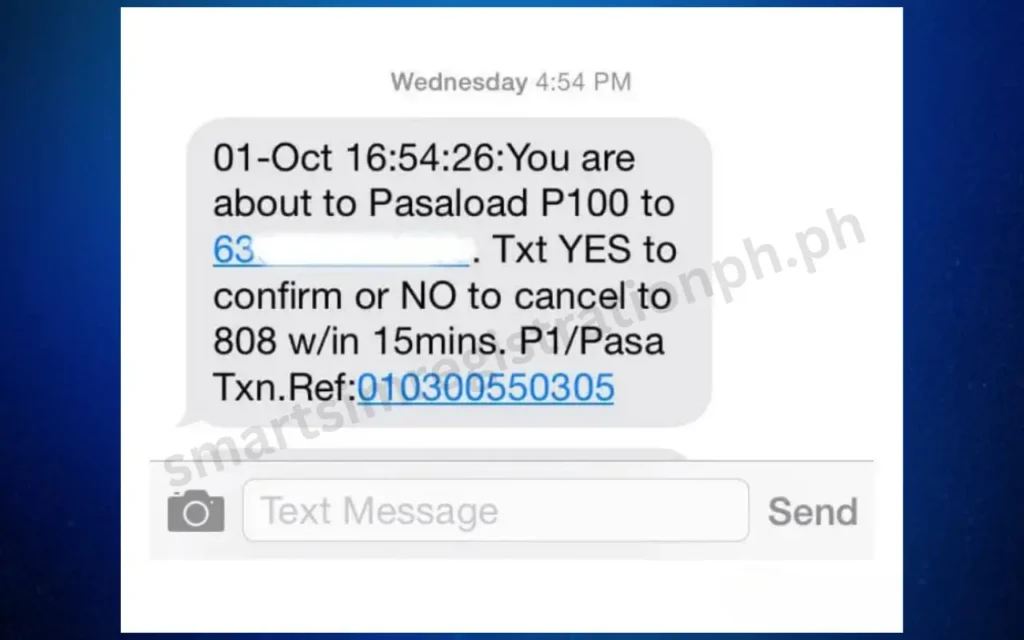 How to Pasaload Globe with text