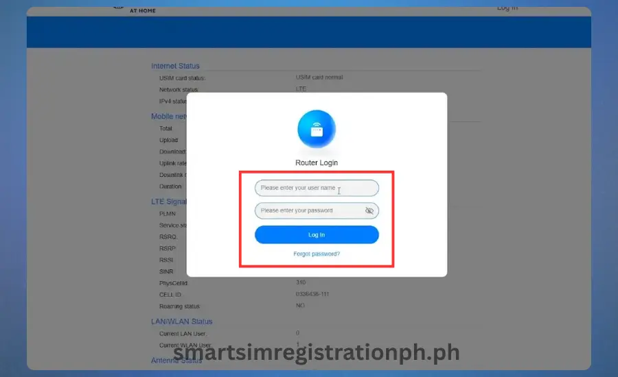 _Login to Your Globe at Home Prepaid WiFi step 03
