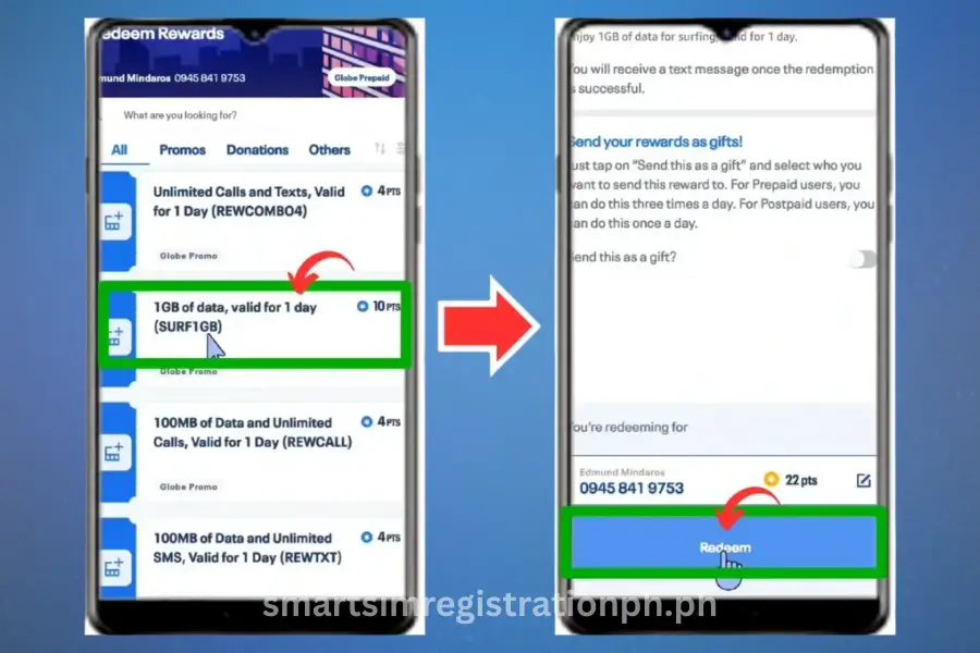 Redeem-Globe-Reward-Points step 04