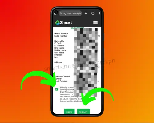 Sun SIM Registration via smart app Step 6
