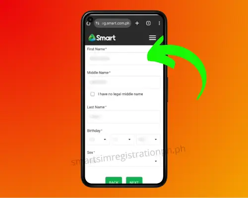 Sun SIM Registration via smart app step 5