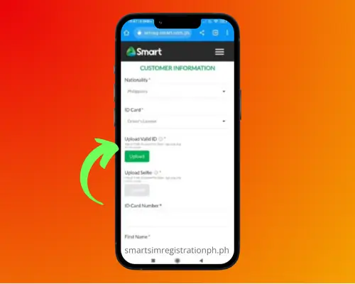 Sun SIM Registration via smart portal Step 3