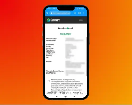 Sun SIM Registration via smart portal Step 5