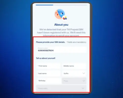 TM Sim registeration step 04