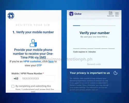 globe one Sim registeration step 3 (1)