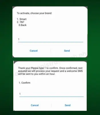 smart sim activation using USSD Code step 5