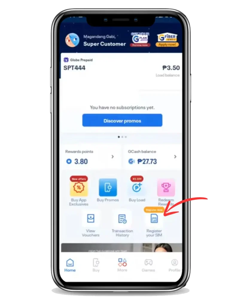 Open-Register-Your-SIM-in-globeone-app