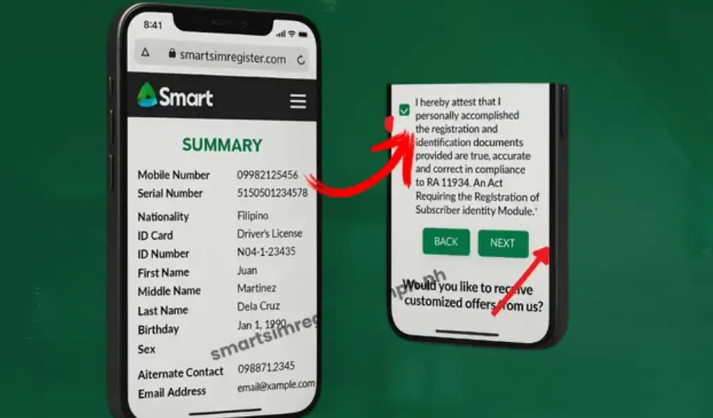 Register smart sim step 08