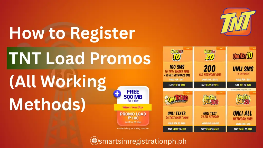 How to Register TNT Load Promos (All Working Methods)